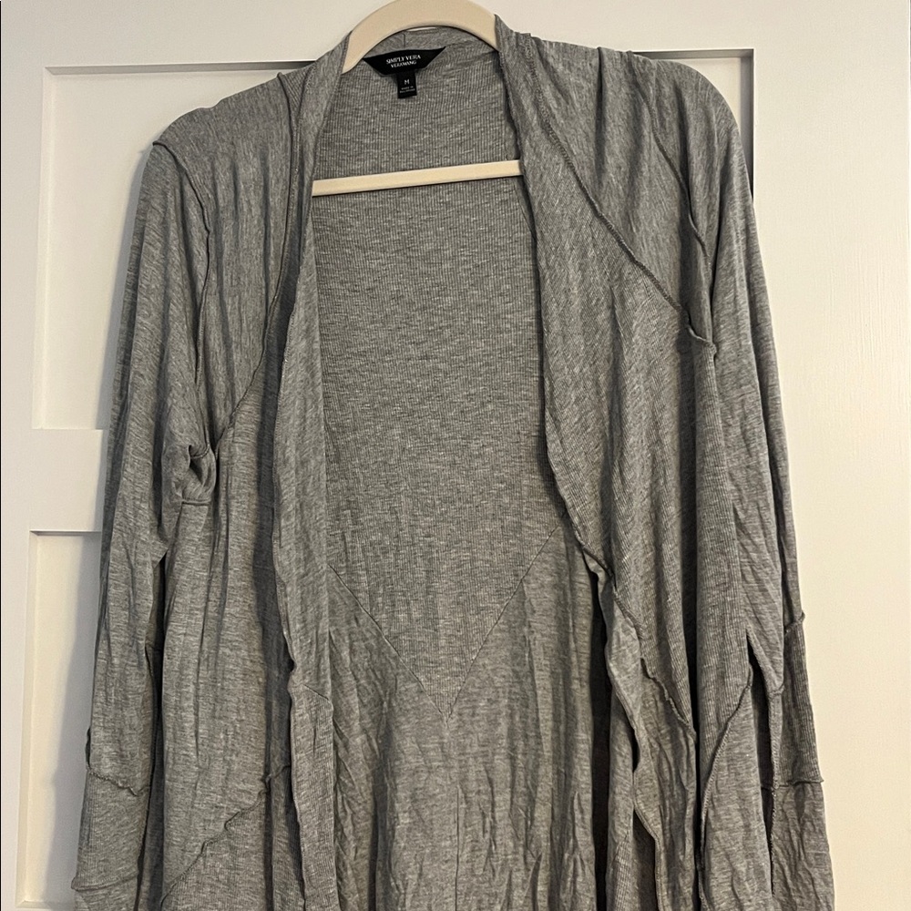 Simply Vera Vera Wang Light Gray Women's Cardigan